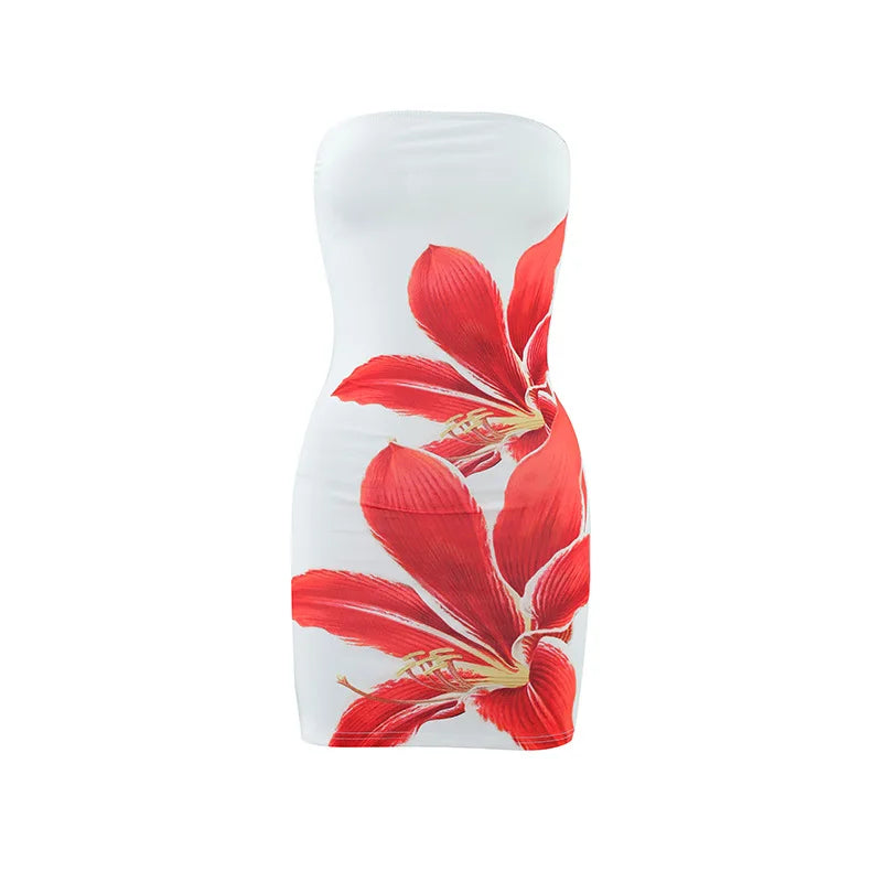 Foreign Style Flower Printed Mini Skirt Women&