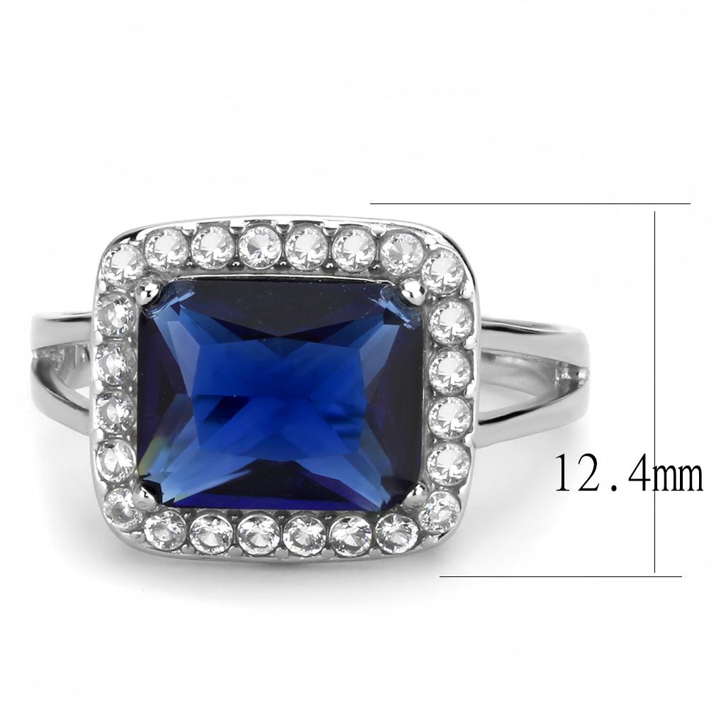 Montana synthetic glass stainless steel ring for women with high polished no-plating finish