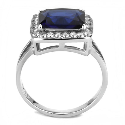 Montana synthetic glass stainless steel ring for women with high polished no-plating finish