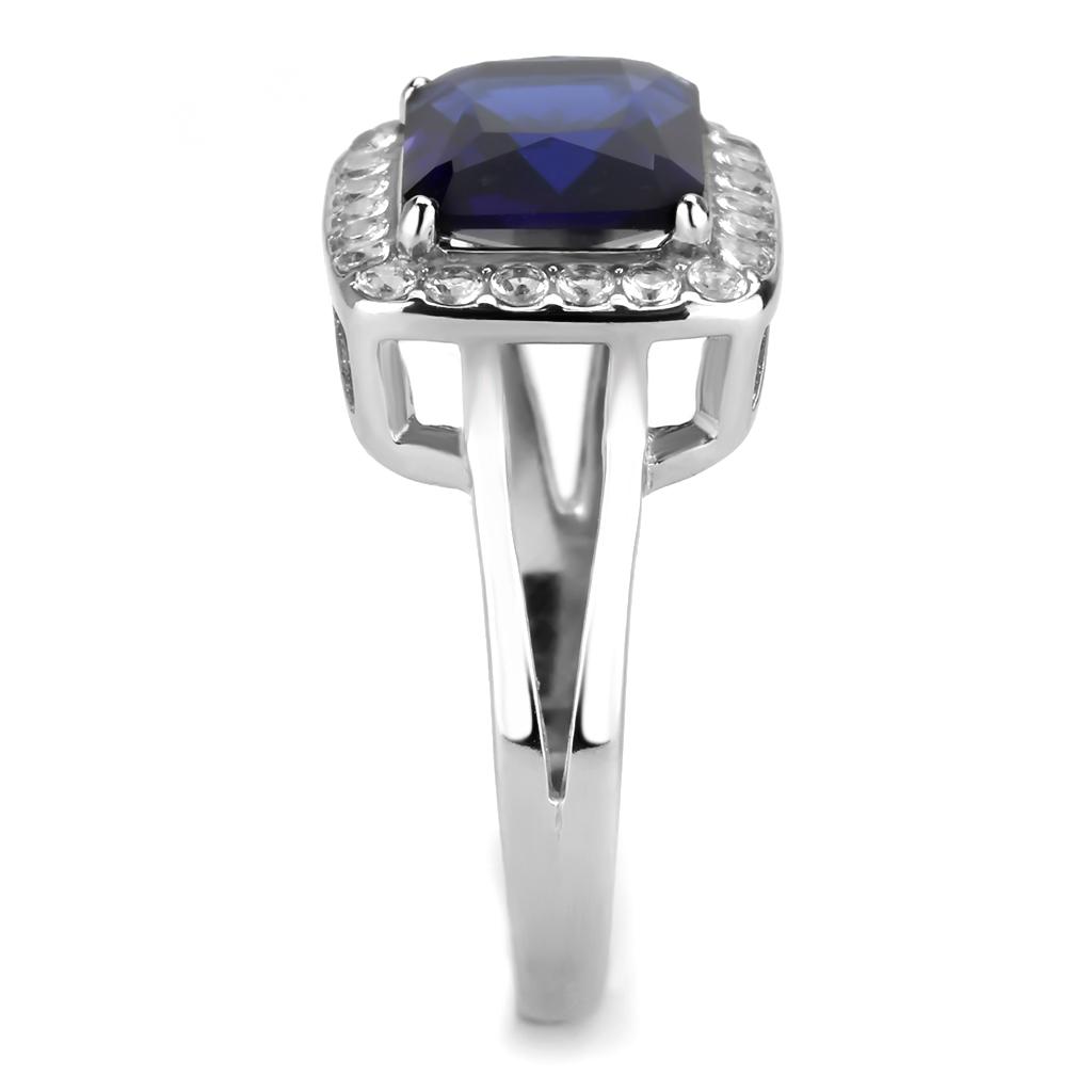 Montana synthetic glass stainless steel ring for women with high polished no-plating finish