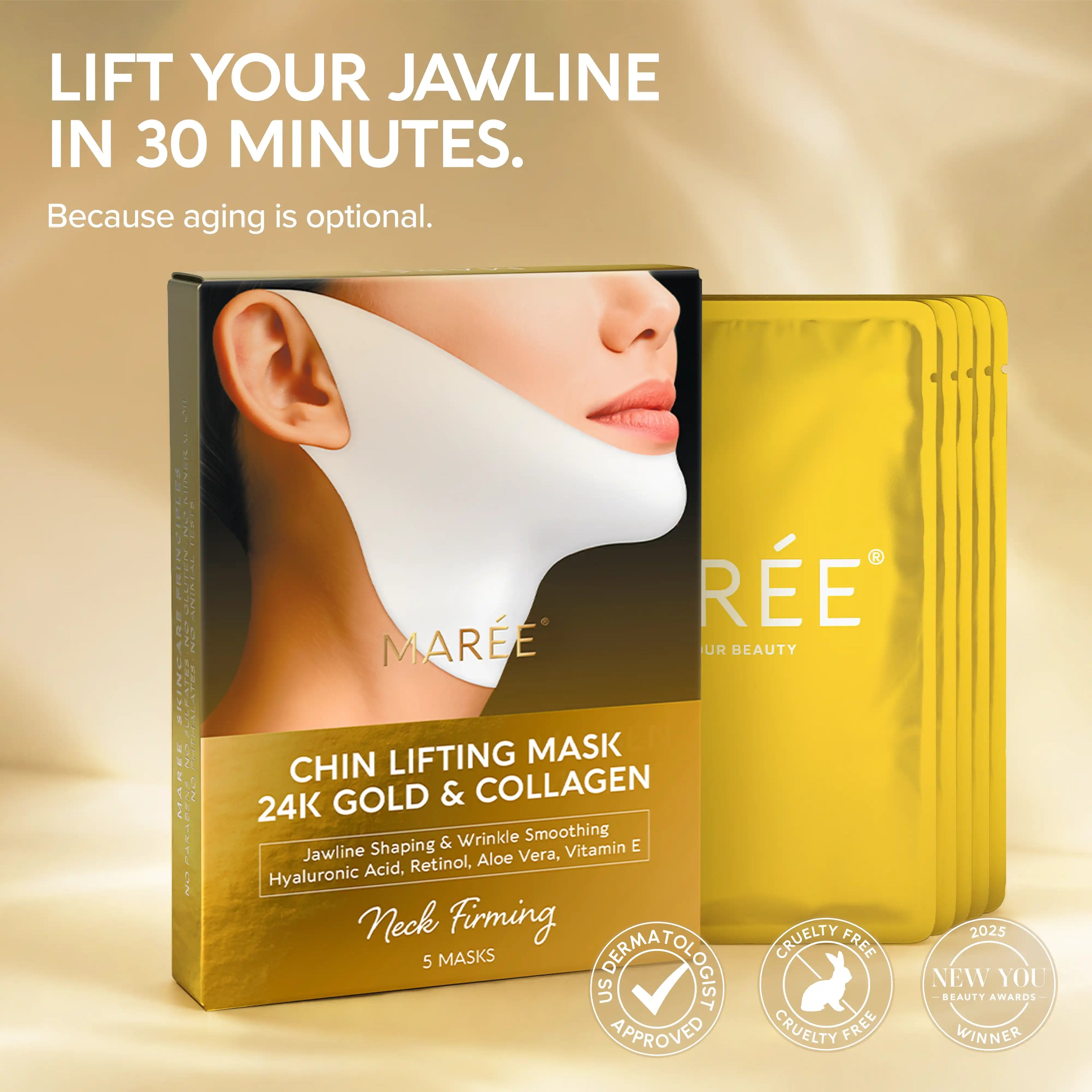 24K Gold Chin &amp; Jawline Lifting Mask