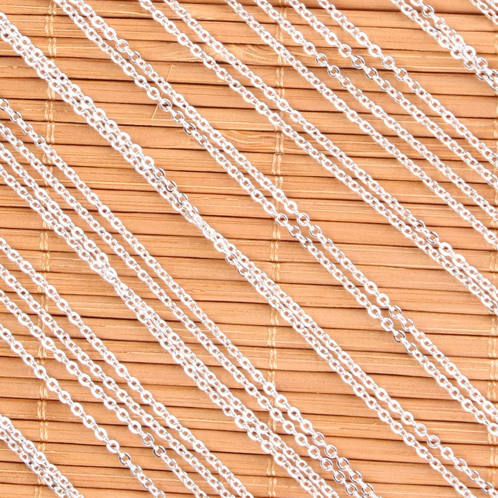 White K Plated Necklace with KC Gold Chain and Wax Rope