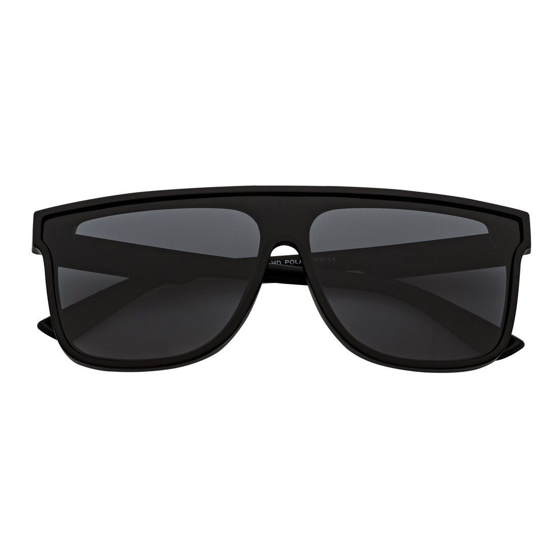 AEON - Square Flat Top Shield Polarized Sunglasses Mono  Black Smoke