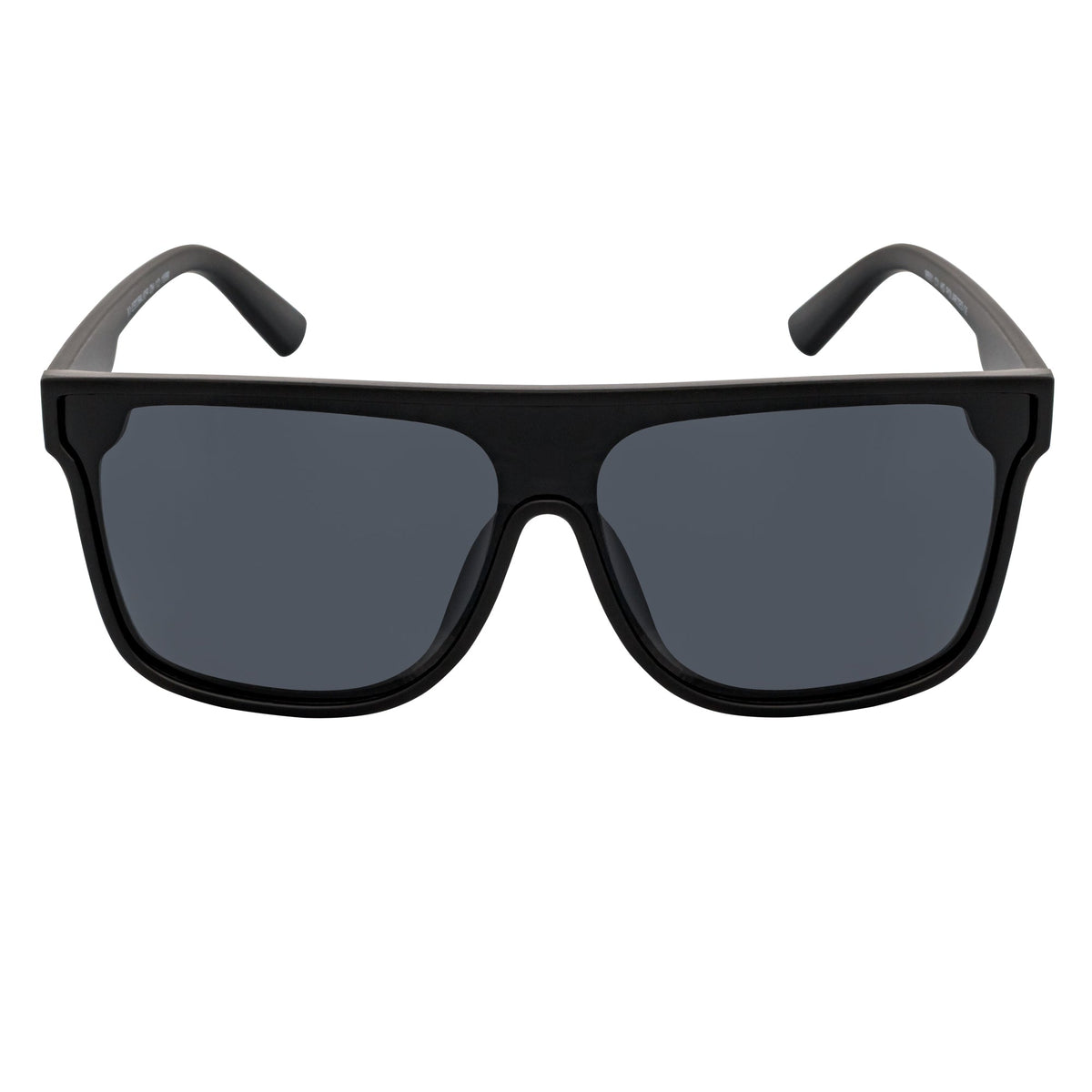 AEON - Square Flat Top Shield Polarized Sunglasses Mono  Black Smoke