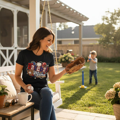 Baseball Mama T-Shirt 100% Cotton Sports Mom Mothers Day Gift