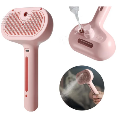 Pet Hair Spray Brush – Built-In Water Tank Grooming Brush for Cats &amp; Dogs