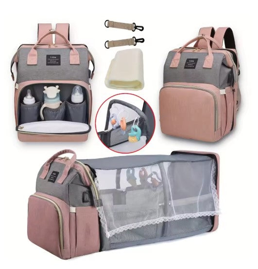 Large-Capacity Mommy Bag – Stylish Water-Resistant Diaper Backpack