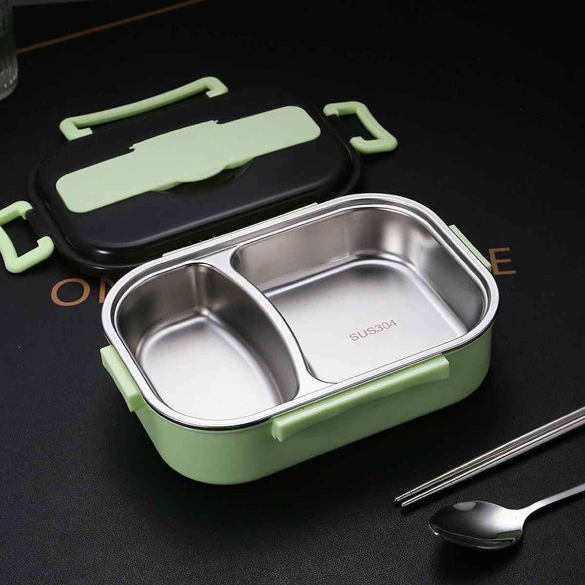 Bento Lunch Box – Includes Thermos Bag, Spoon &amp;  Chopsticks