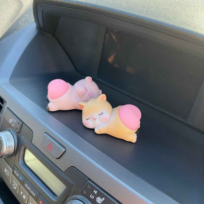Bouncy Butt Car Ornament cute animal figure with soft silicone base