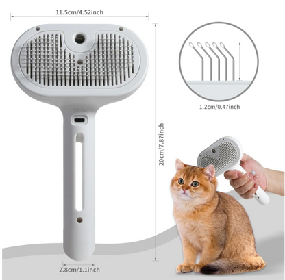Pet Hair Spray Brush – Built-In Water Tank Grooming Brush for Cats &amp; Dogs