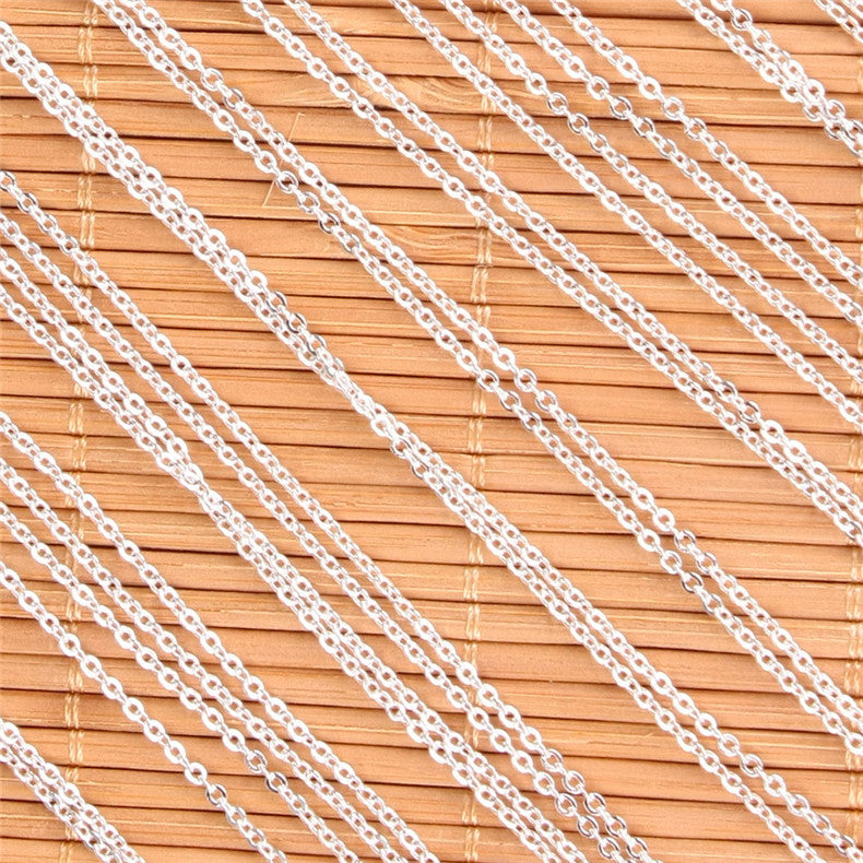 White K Plated Necklace with KC Gold Chain and Wax Rope
