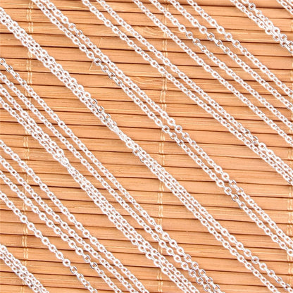 White K Plated Necklace with KC Gold Chain and Wax Rope