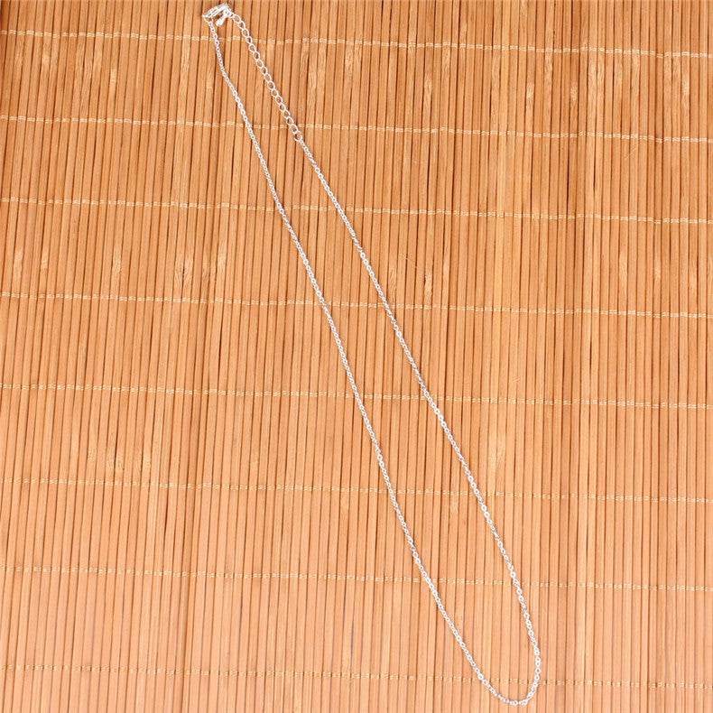 White K Plated Necklace with KC Gold Chain and Wax Rope