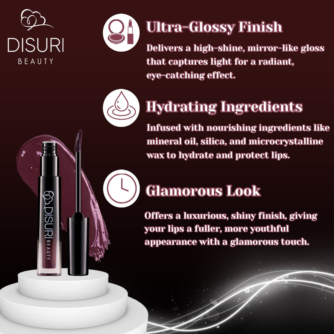 DISURI Beauty Glossy Blast Lip Gloss - Harlem (M72)