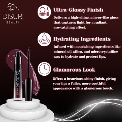 DISURI Beauty Glossy Blast Lip Gloss - Harlem (M72)
