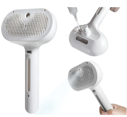 Pet Hair Spray Brush – Built-In Water Tank Grooming Brush for Cats &amp; Dogs