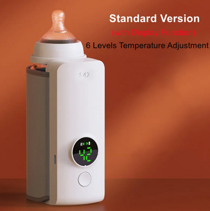 Portable Wireless Baby Bottle Warmer – USB Rechargeable 42°C Milk Warmer