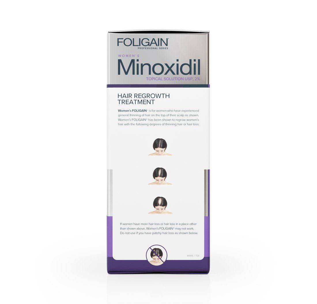 FOLIGAIN Minoxidil 2% hair regrowth solution for women three month treatment pack