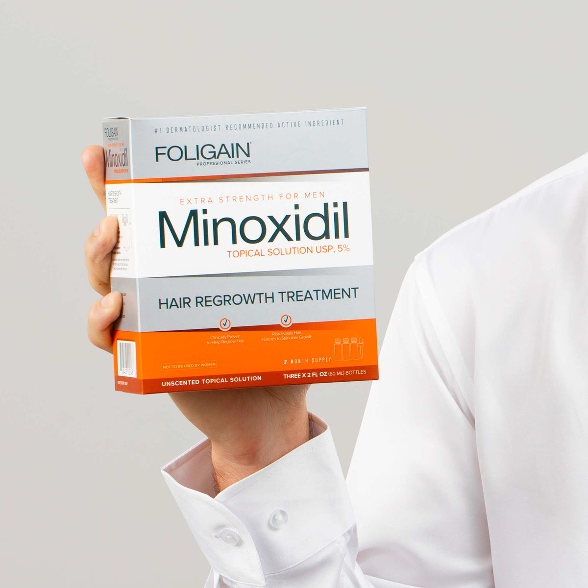 FOLIGAIN Minoxidil 5% three bottle hair regrowth treatment set