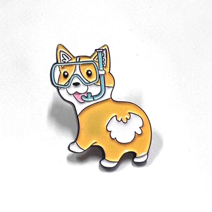 Corgi Enamel Pin cute dog accessory for backpacks tote bags and hats