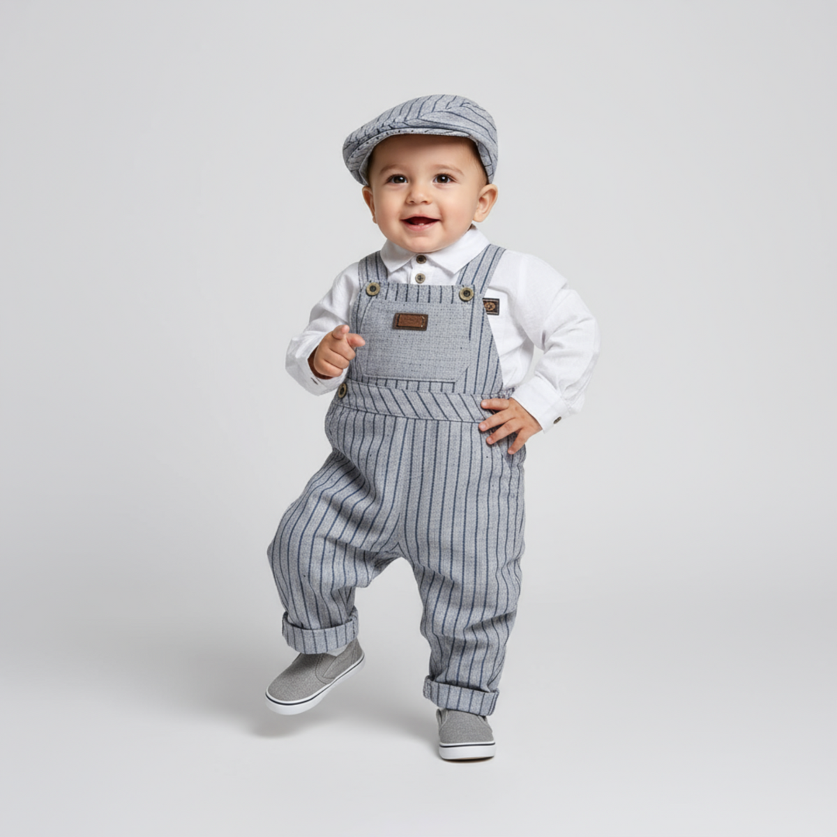 Striped Gent Semi-Chic Overall Set