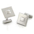Rhodium brass cufflinks for men with classic silver-tone finish and no stone design