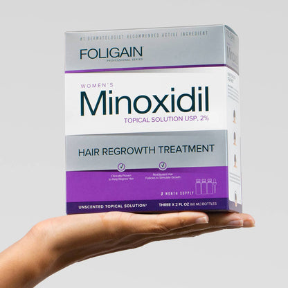 FOLIGAIN Minoxidil 2% topical hair treatment bottle for women