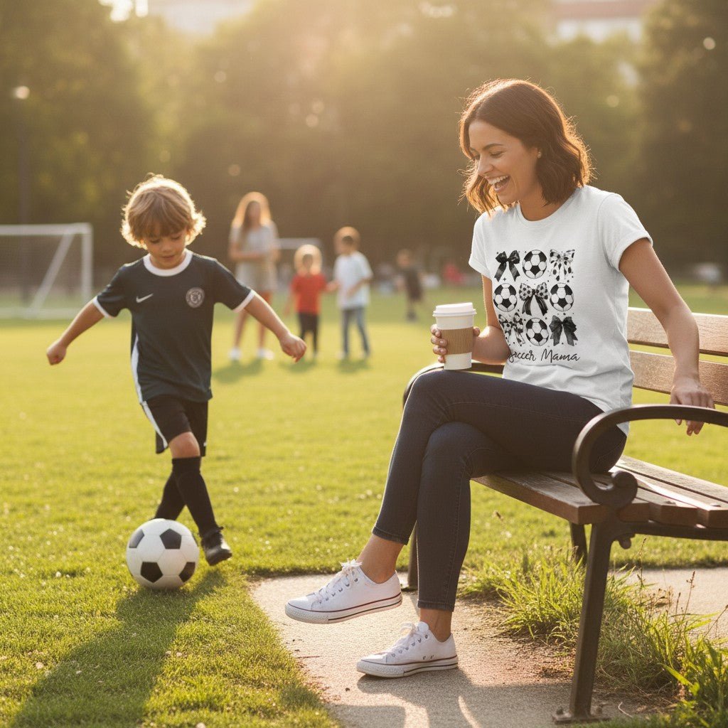 Soccer Mama Graphic T-Shirt 100% Ring Spun Cotton Women&