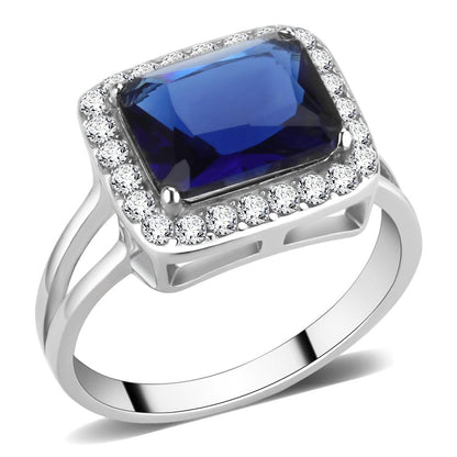 Montana synthetic glass stainless steel ring for women with high polished no-plating finish