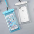 Waterproof Phone Pouch 2-pack with one blue pouch and one white pouch