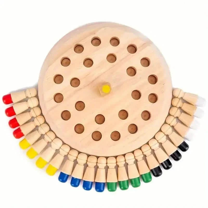 Wooden Memory Match Game - Educational Chess Puzzle for Kids &amp; Adults