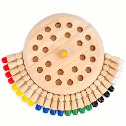 Wooden Memory Match Game - Educational Chess Puzzle for Kids &amp; Adults